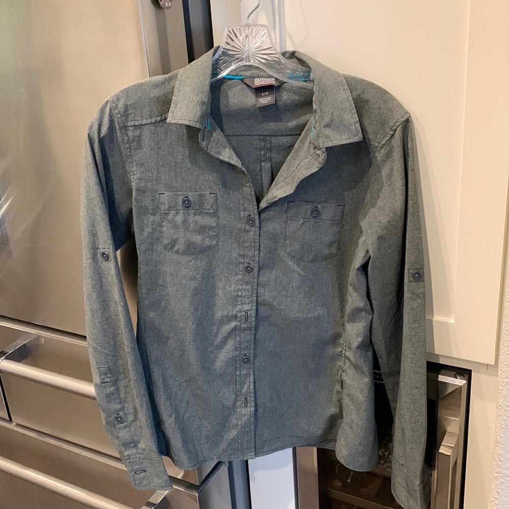 Outdoor Research Reflection Long Sleeve Shirt, size S, heather gray